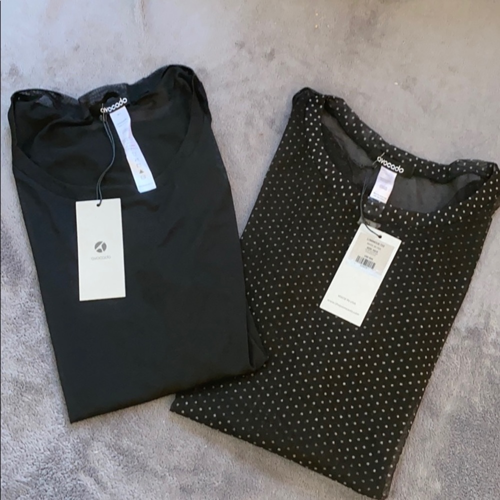 Mesh blk and crystal/dots flawy luminous tee